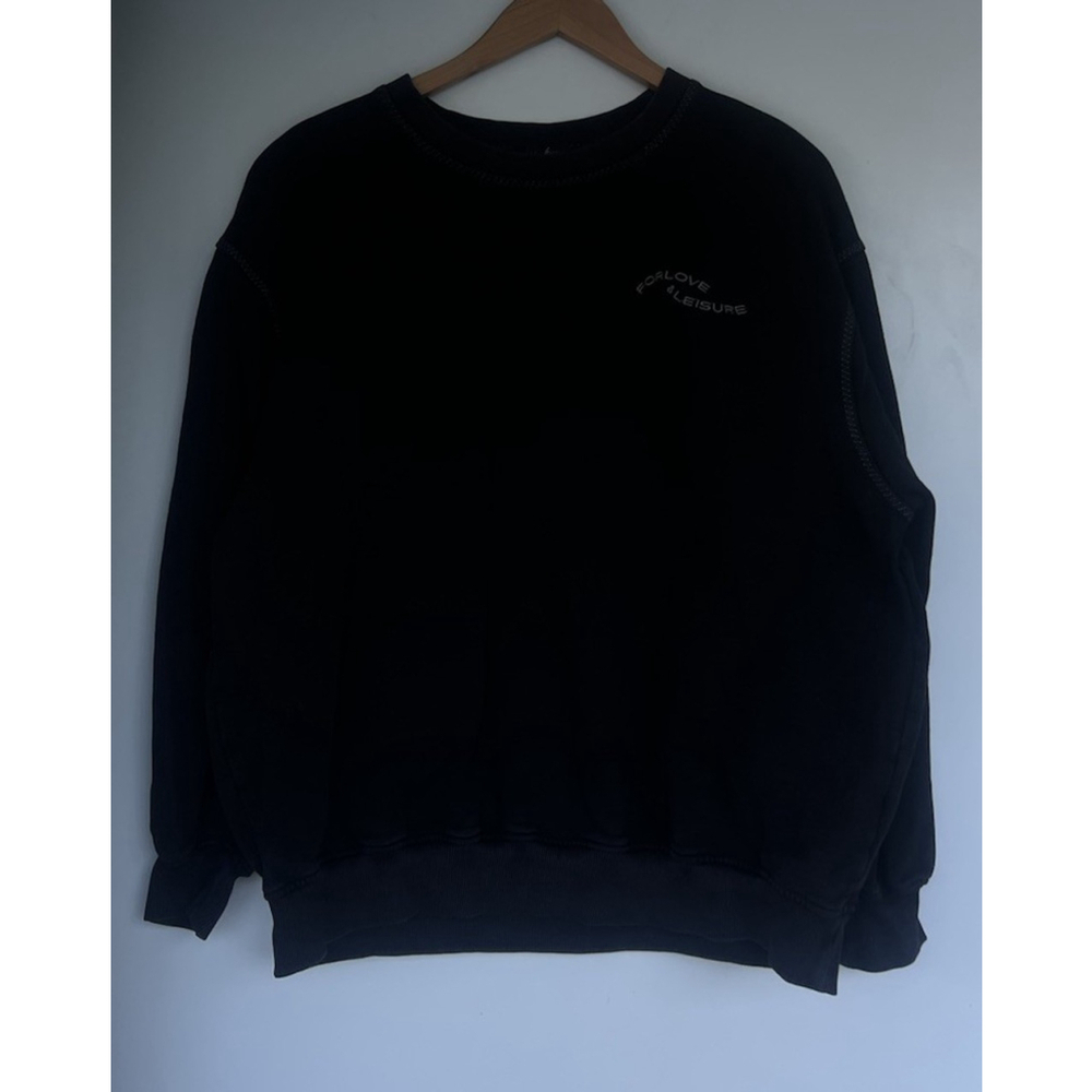 For Love & Lemons Lightweight Alex Sweatshirt Black S Leisure Oversized Slouchy